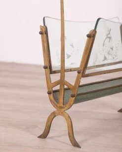 Vintage Golden Brass And Glass Magazine Rack From Maison Baguès -CHAIRISH Shop vintage golden brass and glass magazine rack from maison bagues 8979