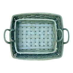 Vintage Green Nesting Harvest Baskets - Set Of 2