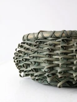 Vintage Green Porcupine Curl Basket -CHAIRISH Shop vintage green porcupine curl basket 0596