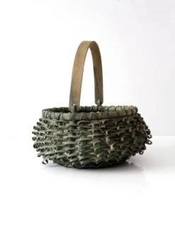Vintage Green Porcupine Curl Basket -CHAIRISH Shop vintage green porcupine curl basket 1120