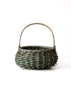 Vintage Green Porcupine Curl Basket -CHAIRISH Shop vintage green porcupine curl basket 2418