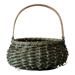 Vintage Green Porcupine Curl Basket