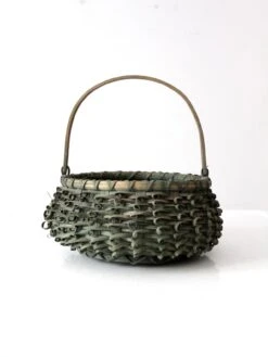 Vintage Green Porcupine Curl Basket -CHAIRISH Shop vintage green porcupine curl basket 7034
