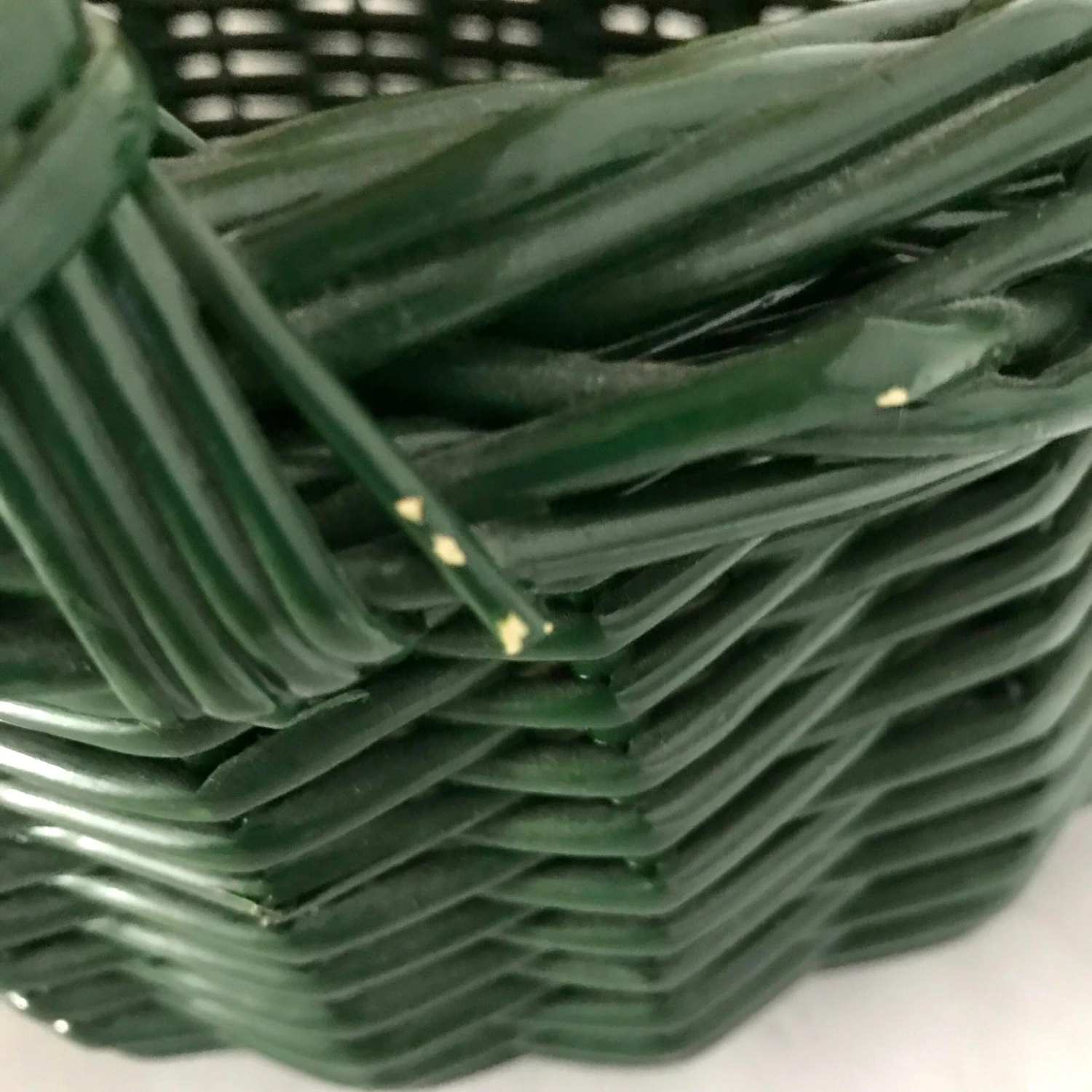 Vintage Green Wicker Basket 11 Vintage Green Wicker Basket - Image 9