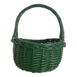 Vintage Green Wicker Basket