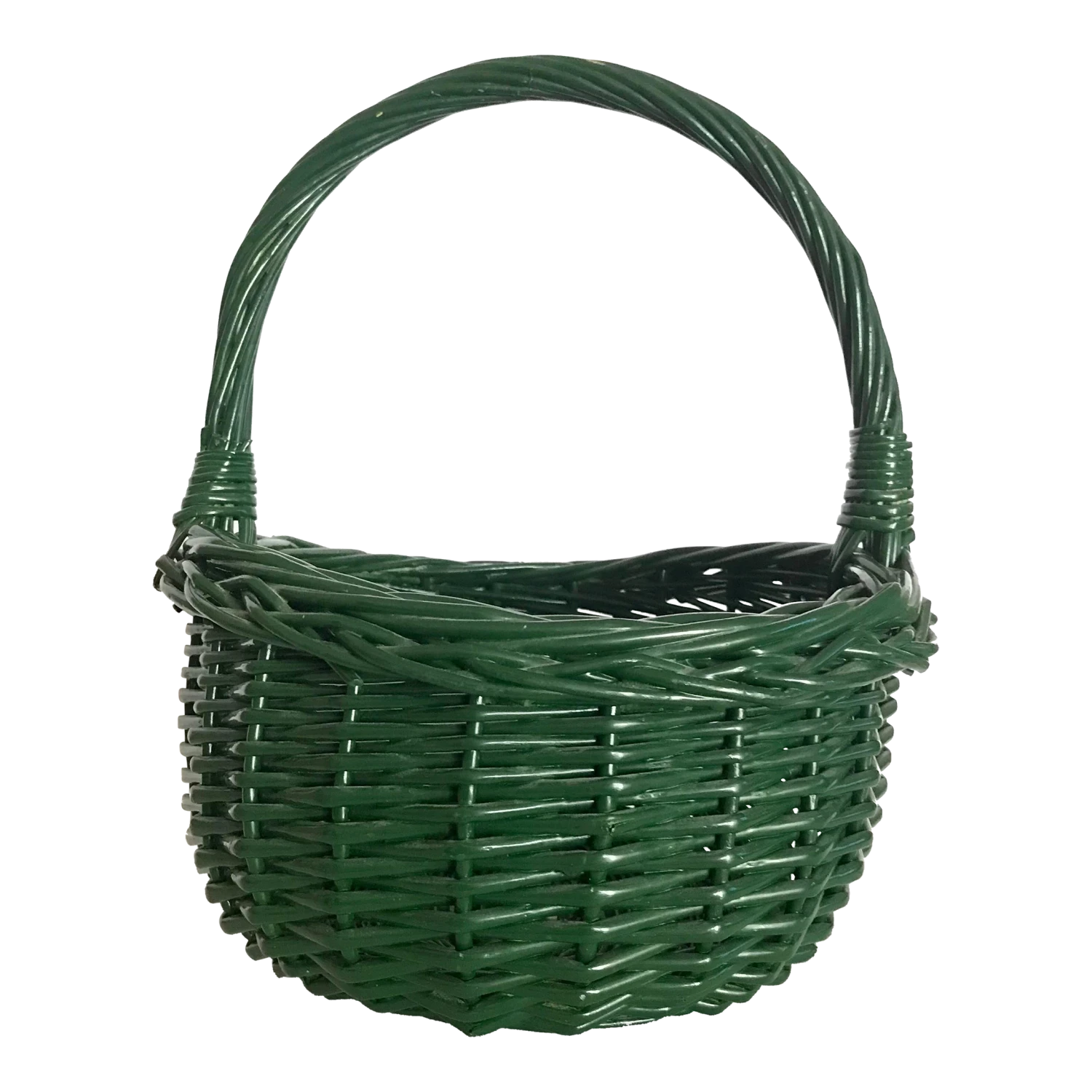 Vintage Green Wicker Basket 3 Vintage Green Wicker Basket