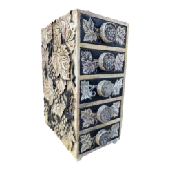 Vintage Hand Carved Italian Alabaster Trinket Box