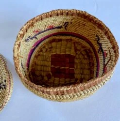 Vintage Handwoven Striped Storage Basket - -CHAIRISH Shop vintage handwoven striped storage basket 7119