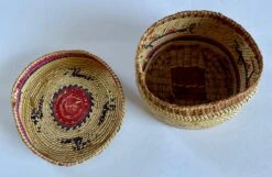 Vintage Handwoven Striped Storage Basket - -CHAIRISH Shop vintage handwoven striped storage basket 7751
