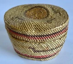 Vintage Handwoven Striped Storage Basket - -CHAIRISH Shop vintage handwoven striped storage basket 8973
