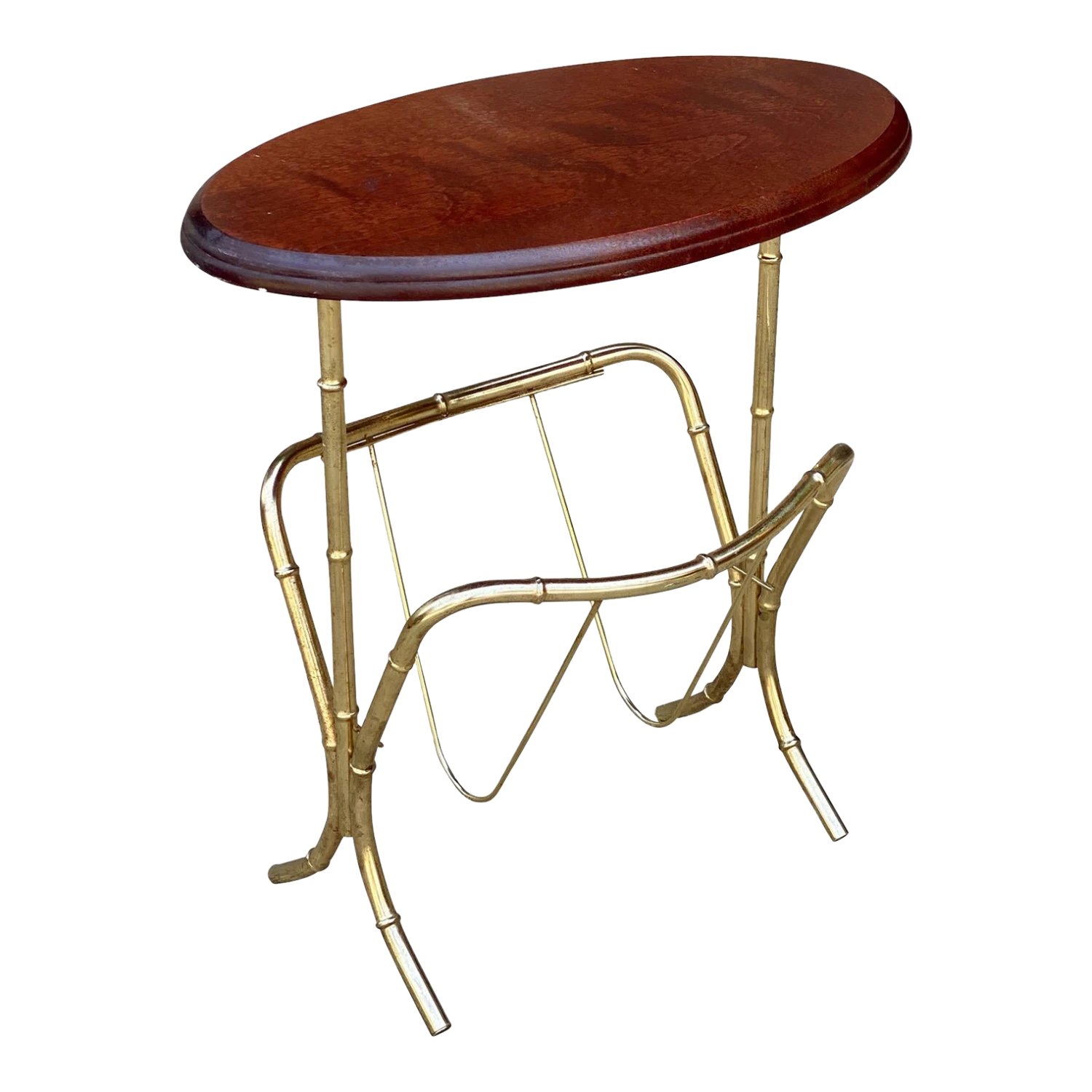 Vintage Hollywood Regency Boho Brass Rattan Magazine Rack Side Table 3 Vintage Hollywood Regency Boho Brass Rattan Magazine Rack Side Table