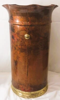 Vintage Italian Hammered Copper & Brass Umbrella Stand -CHAIRISH Shop vintage italian hammered copper and brass umbrella stand 7088