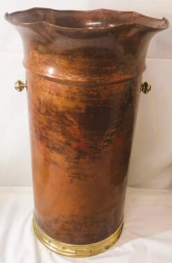 Vintage Italian Hammered Copper & Brass Umbrella Stand -CHAIRISH Shop vintage italian hammered copper and brass umbrella stand 7612
