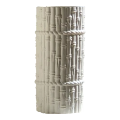 Vintage Ivory Glazed Faux Bamboo Ceramic Umbrella Stand