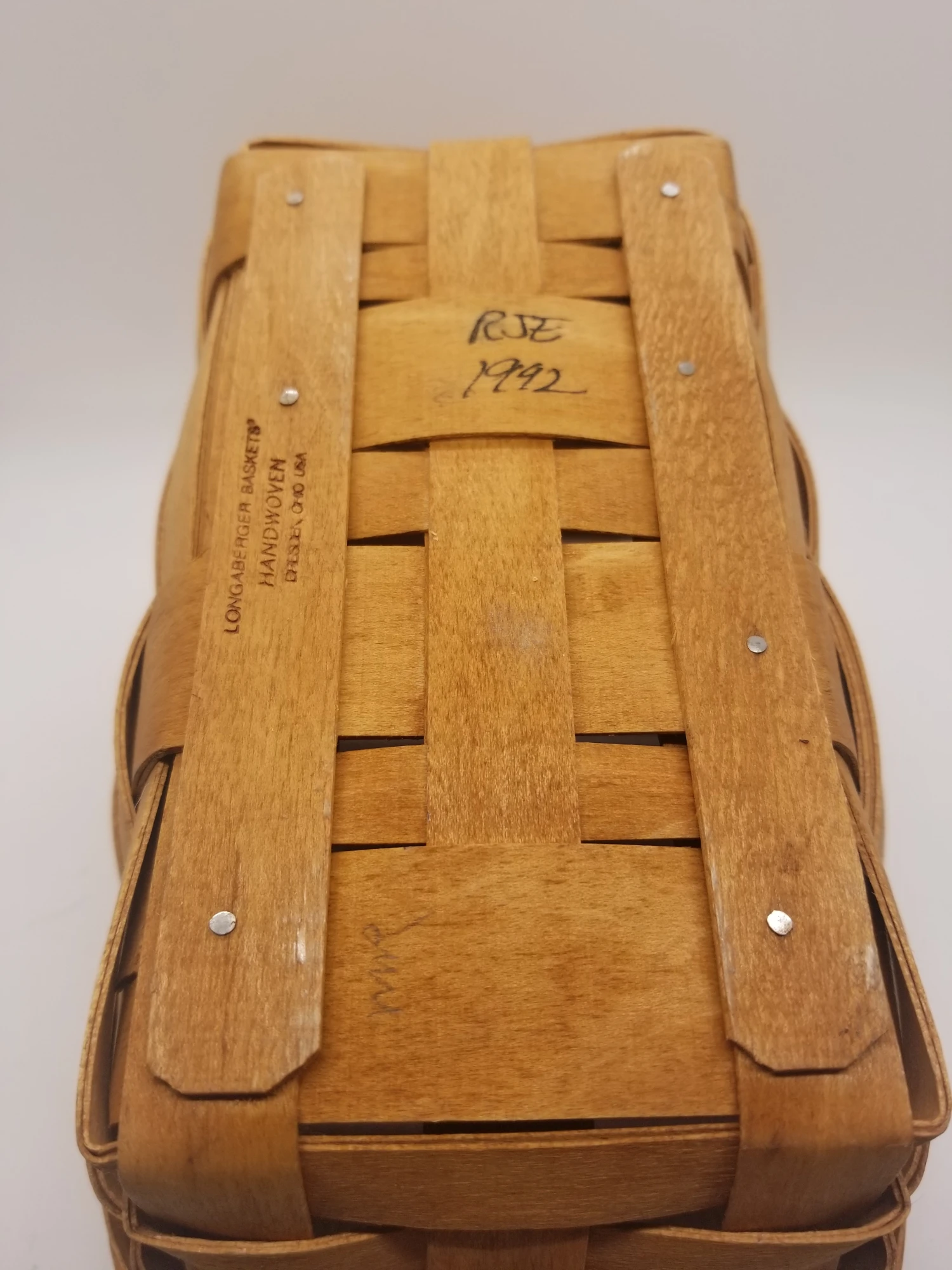 Vintage Longaberger Handwoven Basket, 1992 5 Vintage Longaberger Handwoven Basket, 1992 - Image 3