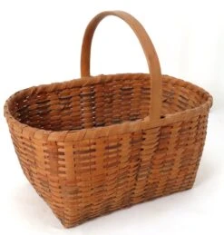 Vintage Maine Hand Woven Brown Ash Wood Splint Carry Basket -CHAIRISH Shop vintage maine hand woven brown ash wood splint carry basket 4005