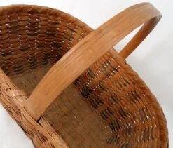 Vintage Maine Hand Woven Brown Ash Wood Splint Carry Basket -CHAIRISH Shop vintage maine hand woven brown ash wood splint carry basket 8269