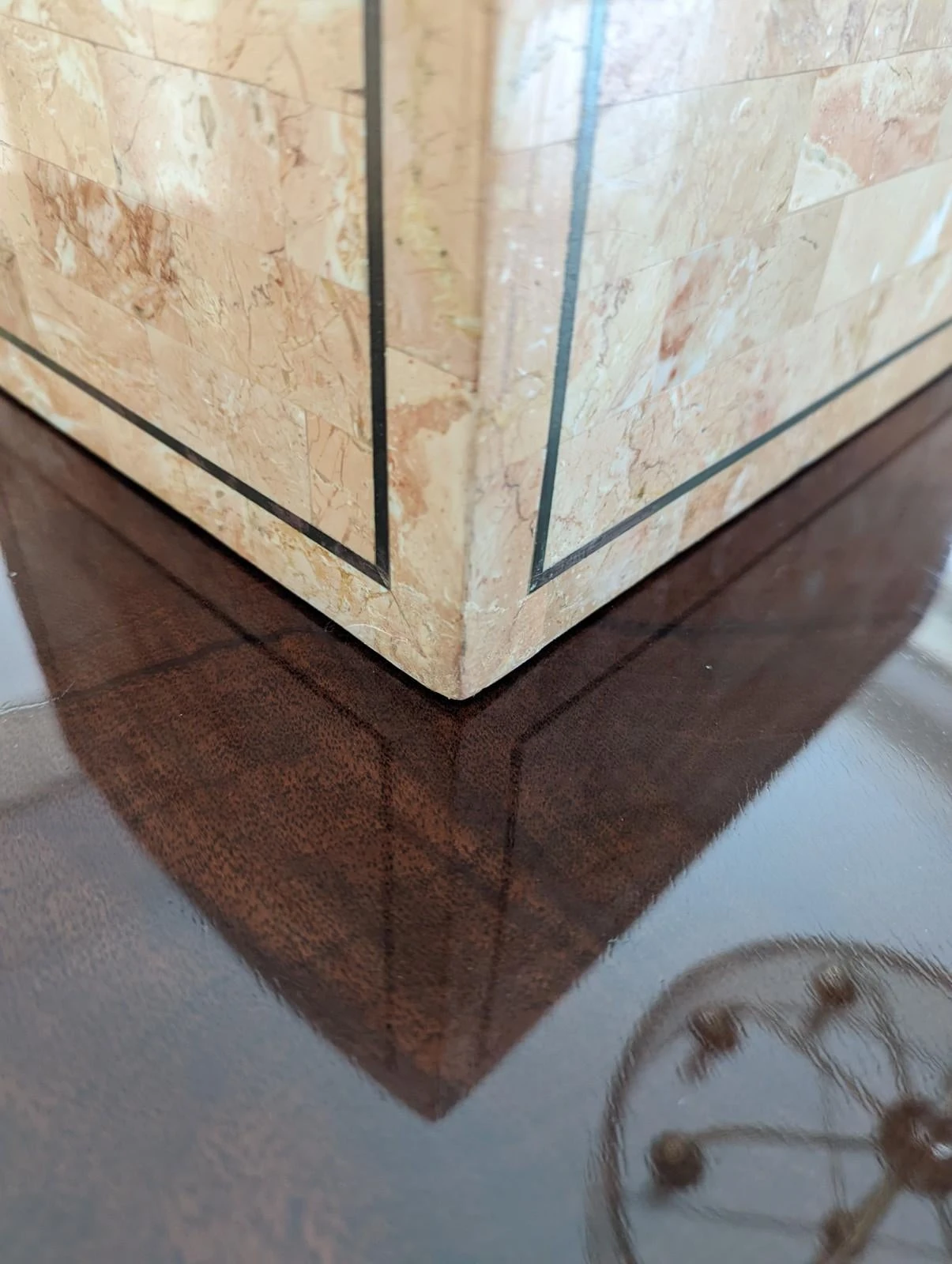 Vintage Maitland-Smith Tessellated Stone Box 10 Vintage Maitland-Smith Tessellated Stone Box - Image 8