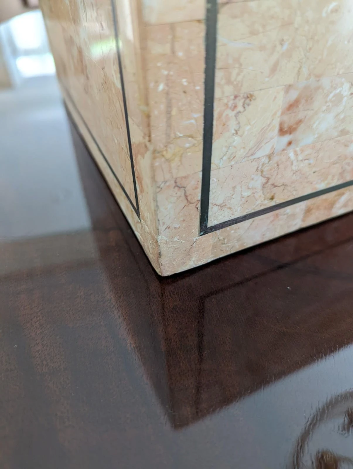 Vintage Maitland-Smith Tessellated Stone Box 12 Vintage Maitland-Smith Tessellated Stone Box - Image 10