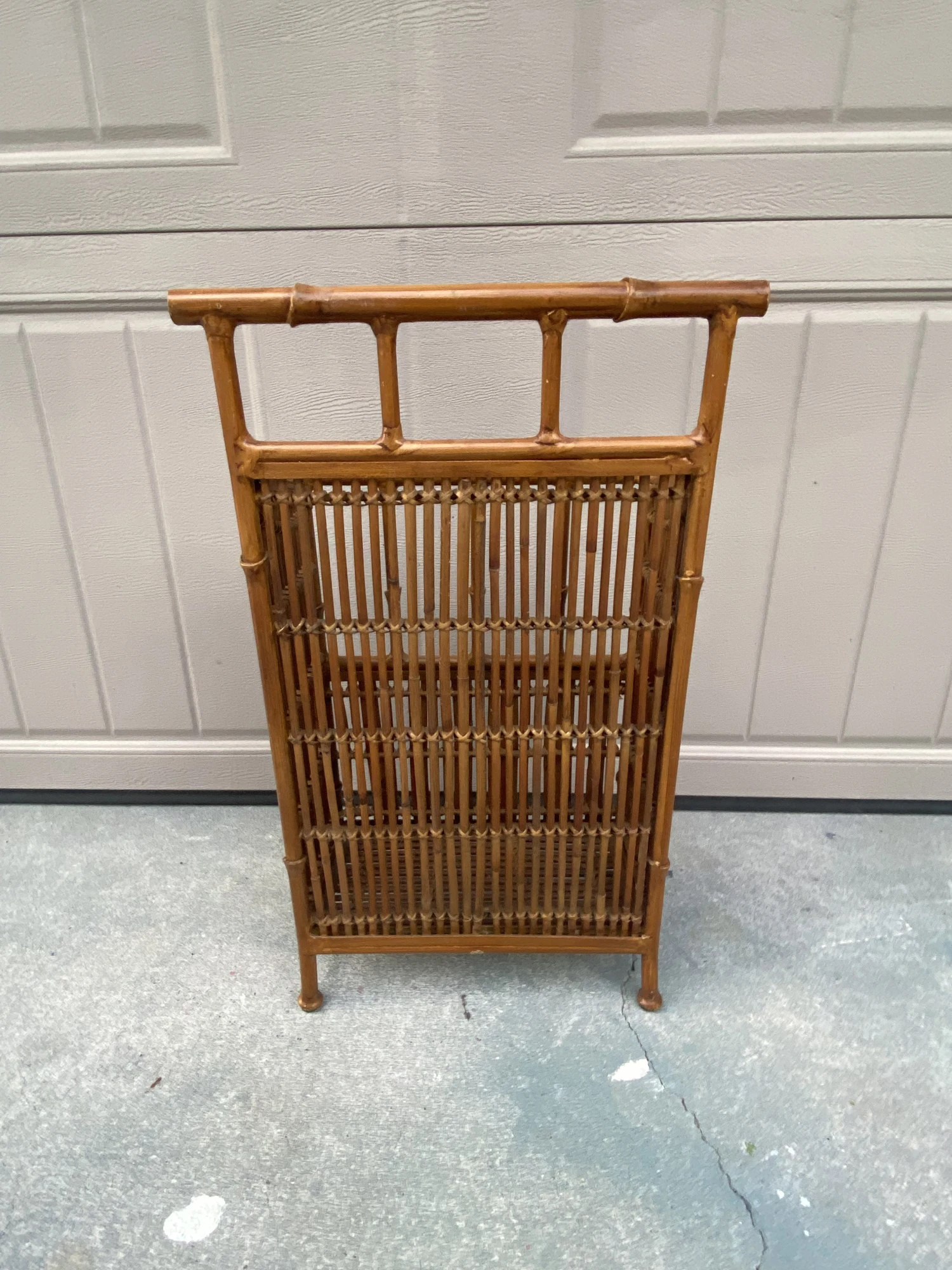 Vintage Metal And Natural Bamboo Umbrella Stand 9 Vintage Metal And Natural Bamboo Umbrella Stand - Image 7