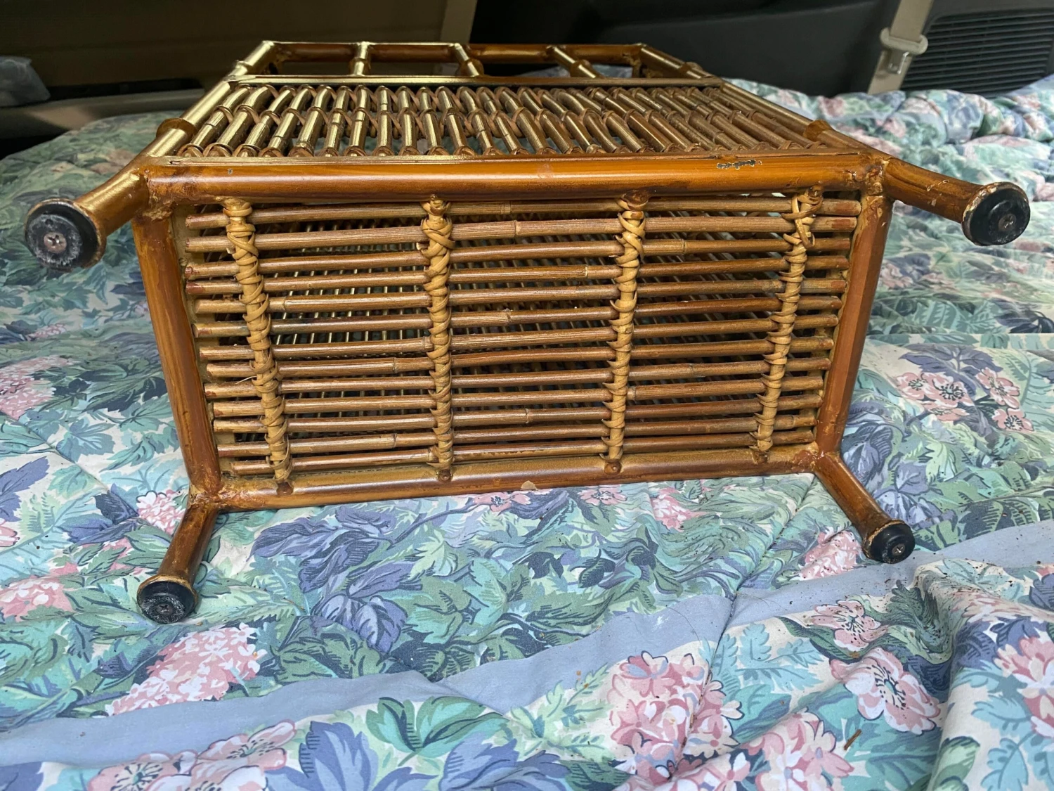 Vintage Metal And Natural Bamboo Umbrella Stand 11 Vintage Metal And Natural Bamboo Umbrella Stand - Image 9