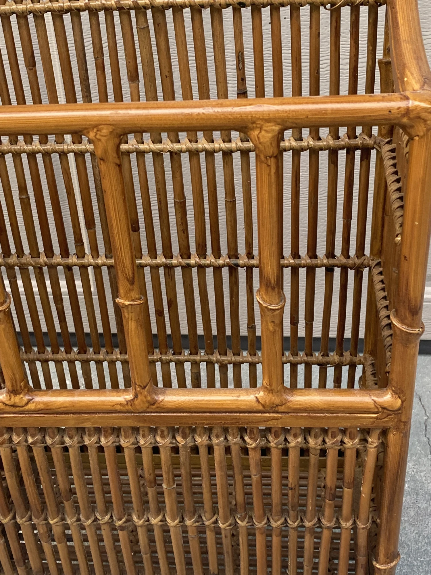 Vintage Metal And Natural Bamboo Umbrella Stand 4 Vintage Metal And Natural Bamboo Umbrella Stand - Image 2