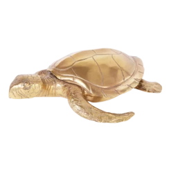 Vintage Mid-Century Brass Turtle Sculpture Box