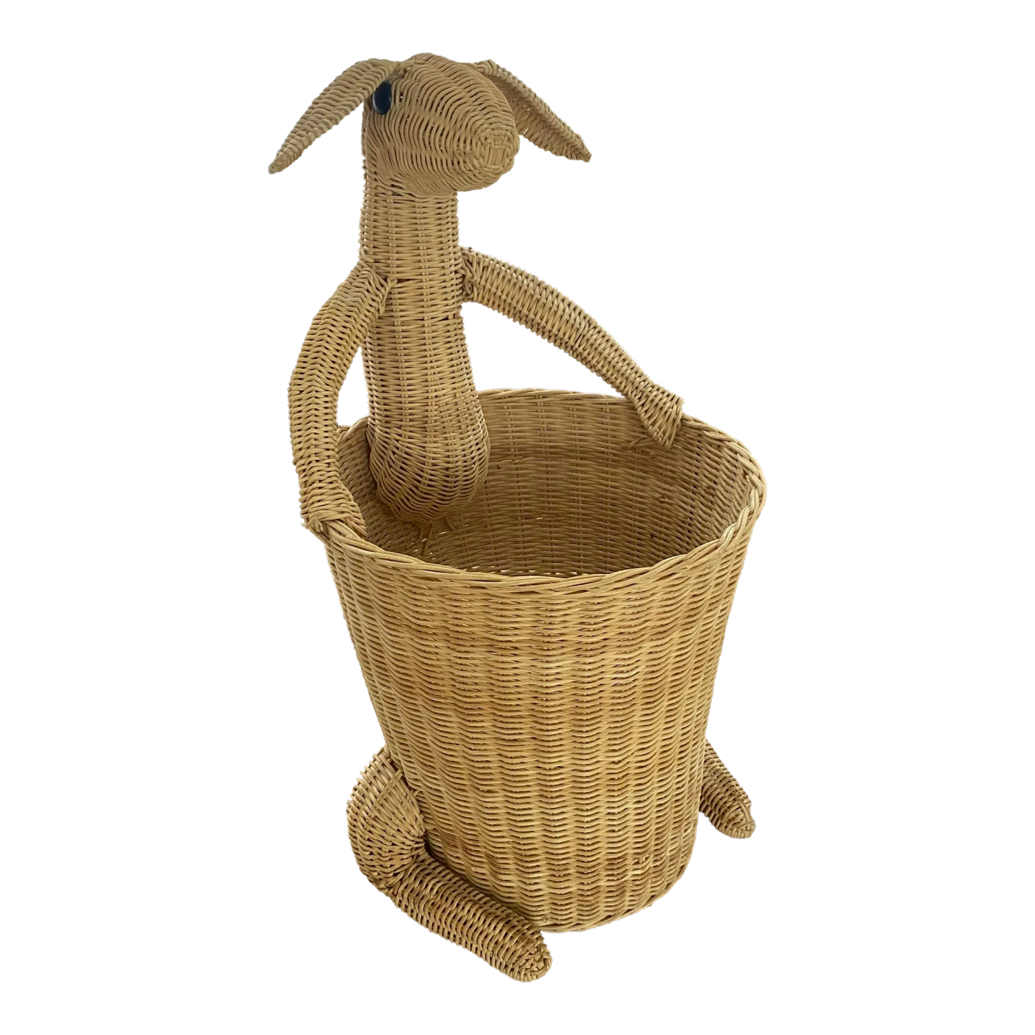 Vintage Mid Century Kangaroo Wicker Basket 3 Vintage Mid Century Kangaroo Wicker Basket