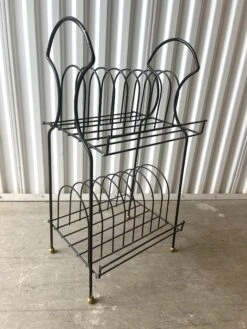 Vintage Mid-Century Modern Atomic Arched Standing Record Stand -CHAIRISH Shop vintage mid century modern atomic arched standing record stand 1011