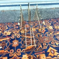 Vintage Mid Century Modern Atomic Era Metal Wire Gold Magazine Rack Stand -CHAIRISH Shop vintage mid century modern atomic era metal wire gold magazine rack stand 2310