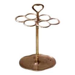 Vintage Mid Century Six Ring Sectional Brass Umbrella Stand