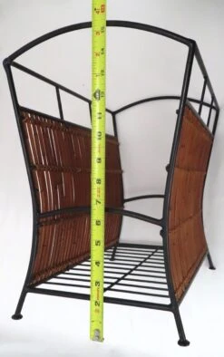 Vintage Mid Century Wrought Iron Woven Bamboo & Wicker Magazine Rack -CHAIRISH Shop vintage mid century wrought iron woven bamboo and wicker magazine rack 3906