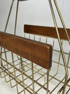 Vintage Modern Metal & Walnut Magazine Holder -CHAIRISH Shop vintage modern metal and walnut magazine holder 0289