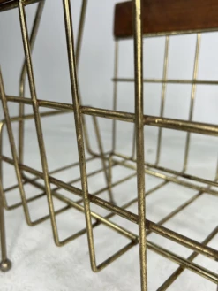 Vintage Modern Metal & Walnut Magazine Holder -CHAIRISH Shop vintage modern metal and walnut magazine holder 8735