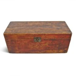 Vintage Mongolian Wood Box -CHAIRISH Shop vintage mongolian wood box 6540