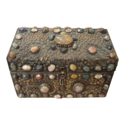 Vintage Moorish Agate Encrusted Metal Box