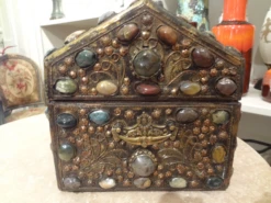 Vintage Moorish Agate Encrusted Metal Box -CHAIRISH Shop vintage moorish agate encrusted metal box 9477