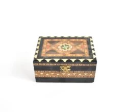 Vintage Moorish Wood Marquetry Trinket Box -CHAIRISH Shop vintage moorish wood marquetry trinket box 0441