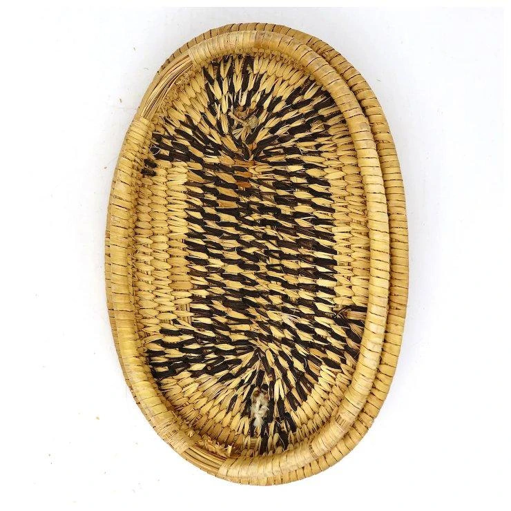 Vintage Native American Pima / Papago (Tohono O'odham) Oval Basket With Lid 5 Vintage Native American Pima / Papago (Tohono O'odham) Oval Basket With Lid - Image 3