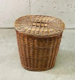 Vintage Oval Wicker Storage Basket With Cover -CHAIRISH Shop vintage oval wicker storage basket with cover 0554