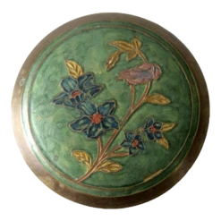 Vintage Painted Enamel Brass Box