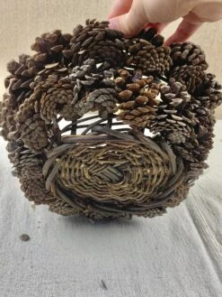 Vintage Pine Cone Basket -CHAIRISH Shop vintage pine cone basket 4758