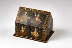 Vintage Rajasthani Indian Hand Painted Wood Jewelry Dowry Box -CHAIRISH Shop vintage rajasthani indian hand painted wood jewelry dowry box 0521