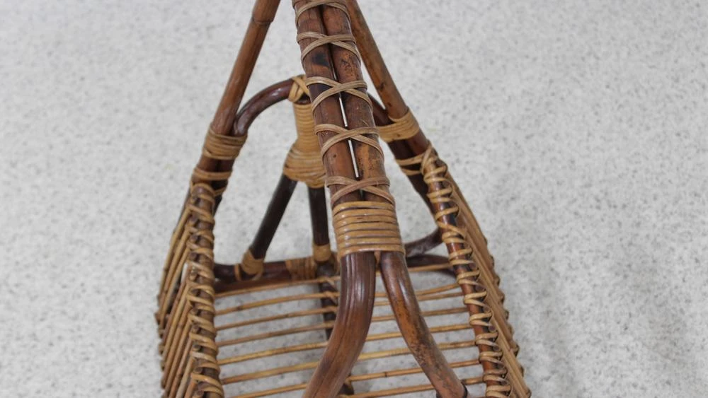Vintage Rattan Magazine Rack From Castano, 1950s 5 Vintage Rattan Magazine Rack From Castano, 1950s - Image 3
