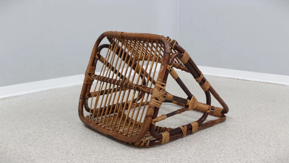 Vintage Rattan Magazine Rack From Castano, 1950s 6 Vintage Rattan Magazine Rack From Castano, 1950s - Image 4