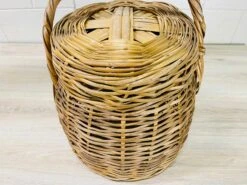 Vintage Round Covered Wicker Basket With Handles -CHAIRISH Shop vintage round covered wicker basket with handles 8974