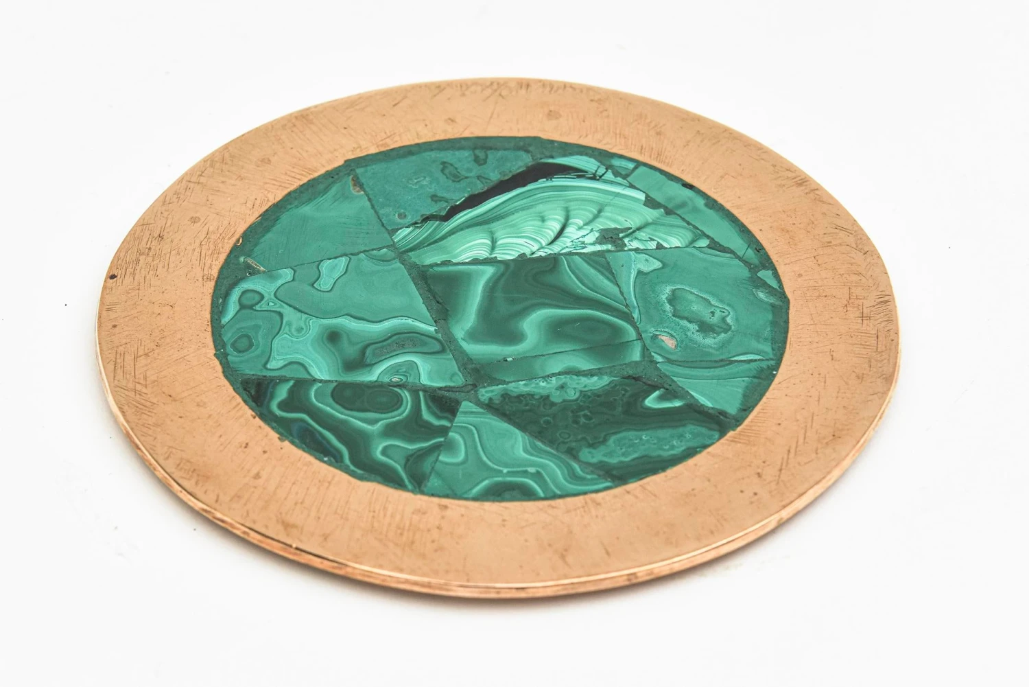 Vintage Round Malachite And Bronze Box Two Part 11 Vintage Round Malachite And Bronze Box Two Part - Image 9