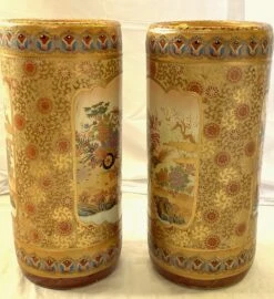Vintage 'Satsum' Ceramic Chinoiserie Style Tall Vases/ Umbrella Stands- A Pair 20 Vintage 'Satsum' Ceramic Chinoiserie Style Tall Vases/ Umbrella Stands- A Pair -CHAIRISH Shop vintage satsum ceramic chinoiserie style tall vases umbrella stands a pair 1980