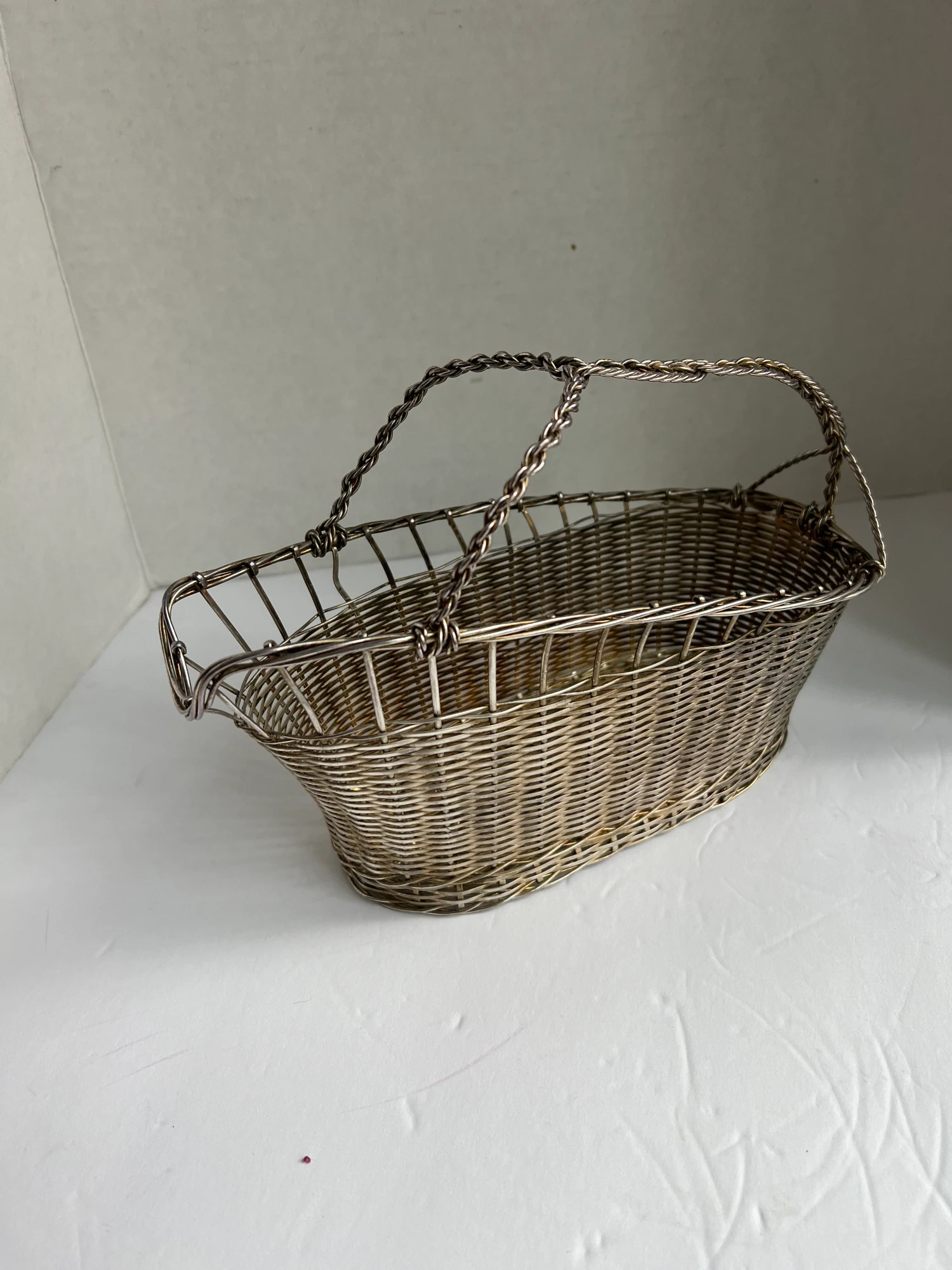Vintage Silver-Plate Wine Bottle Basket Holder 5 Vintage Silver-Plate Wine Bottle Basket Holder - Image 3