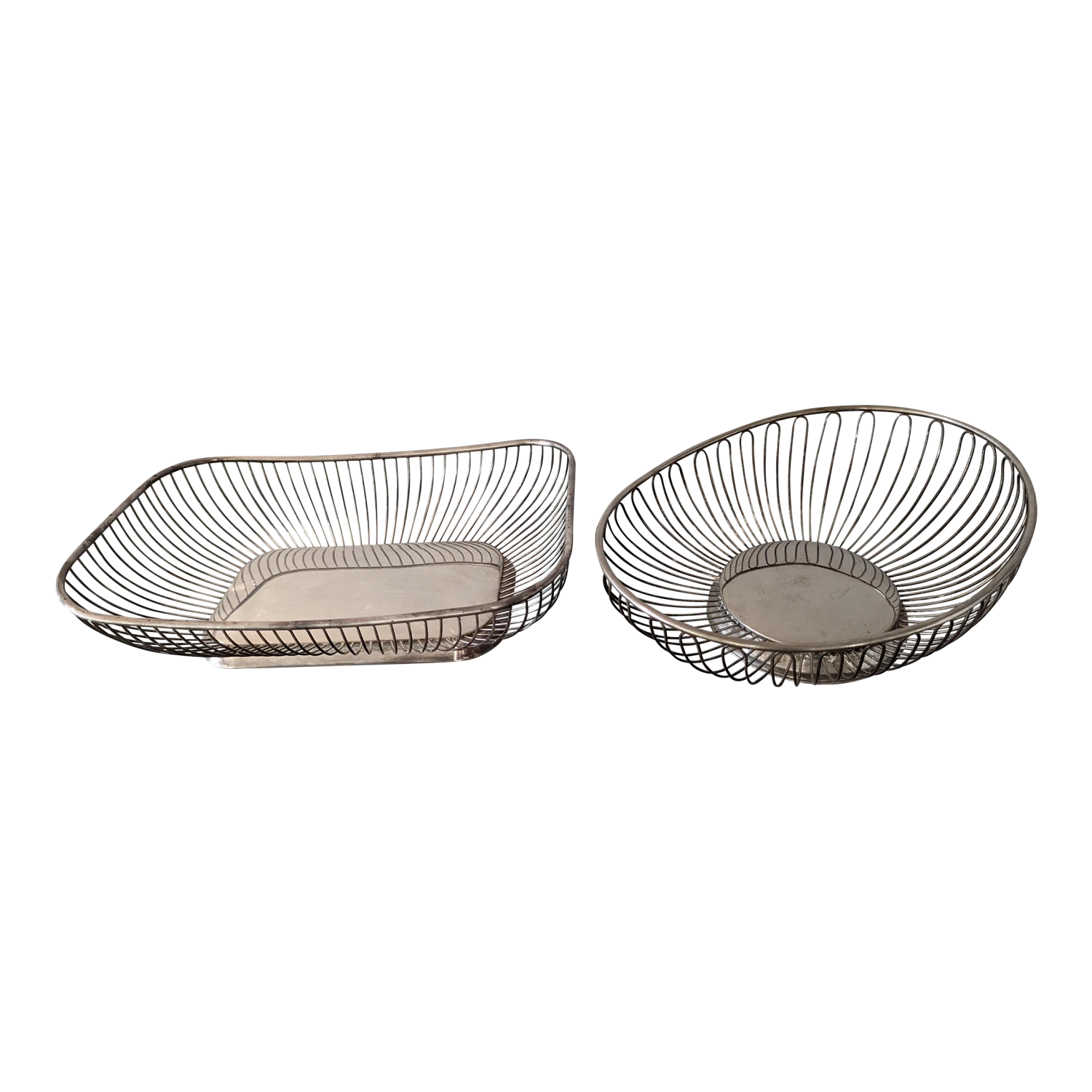 Vintage Silver Plated Bread Baskets - Set Of 2 3 Vintage Silver Plated Bread Baskets - Set Of 2